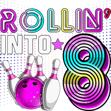 Rollin Into 8 Bowling Birthday Party 8th Birthday Retro Girl Hooded Wearable Blanket