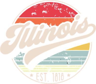 Retro Illinois Home State Il Cool 70s Style Sunset Women's Long Sleeve Shirt