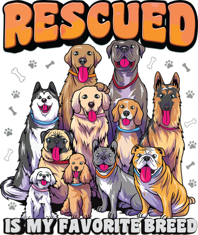 Rescued Is My Favorite Breed Shirts Animal Rescue Dog Rescue Toddler Long Sleeve