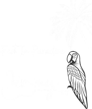 Rest In Paradise Jimmy. Parrot Heads Guitar Music Lovers Kids Long Sleeve Shirt