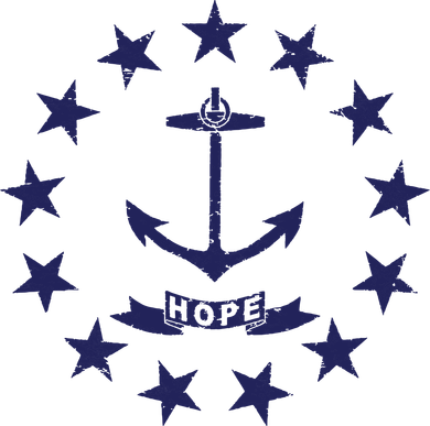 Rhode Island State Flag Distressed Blue Providence Rhode Button