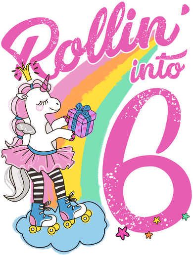 Rollin' Into 6 Skating Unicorn  Bucket Hat