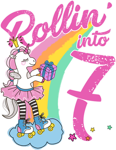 Rollin' Into 7 Skating Unicorn Birthday Tumbler
