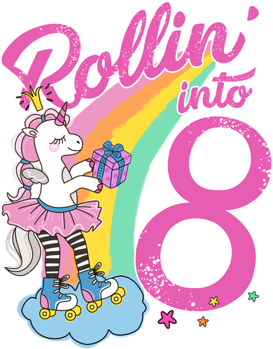 Rollin' Into 8 Skating Unicorn Birthday Tumbler