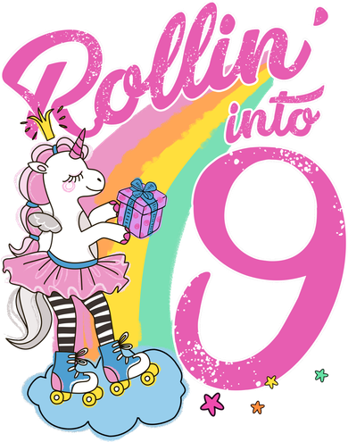 Rollin' Into 9 Skating Unicorn Birthday Tumbler