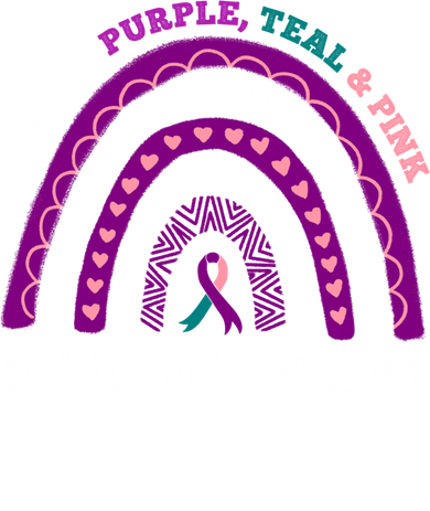 Rainbow I Wear Purple Teal Pink For My Mom Thyroid Cancer Funny Gift Button