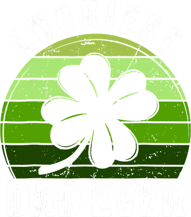 Retro Luckiest Dad Ever Shamrock St Patricks Day Family Button
