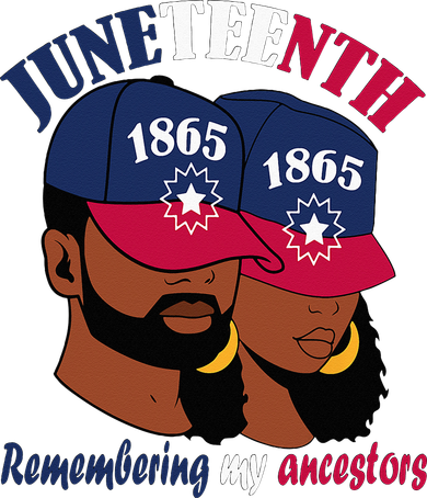 Remembering My Ancestors Juneteenth flag blue red white Kids T-Shirt