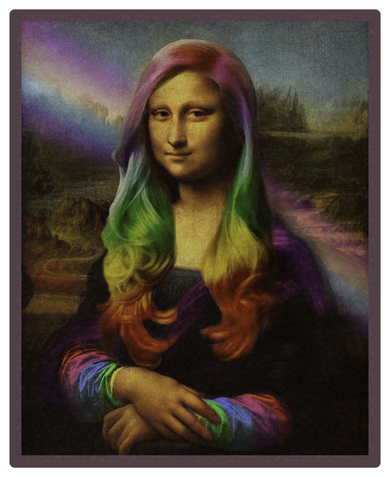 Rainbow Mona Lisa Art Painting Toddler Long Sleeve