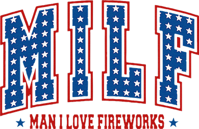 Retro Milf Man I Love Fireworks Funny American 4th Of July Kids T-Shirt