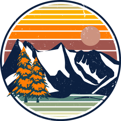 Retro Mountain Sunset Nature Women's Hoodie