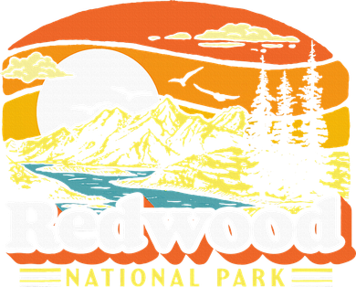Redwood National Park Vintage 80s Retro California Mountains Kids T-Shirt