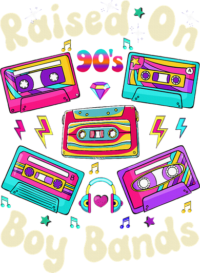 Raised On 90s Boy Bands Cassette Tape Retro Toddler Long Sleeve