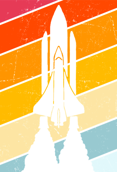 Retro Space Rocket Launch Backpack