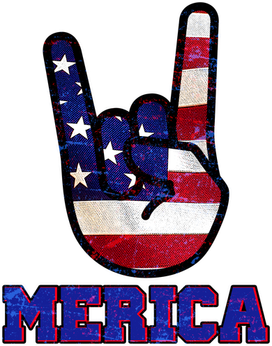 Rock On Merica Button