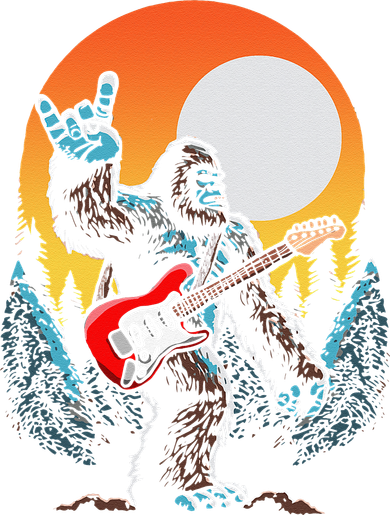 Rock On Sasquatch Rock And Roll Bigfoot Electric Guitar Toddler Long Sleeve