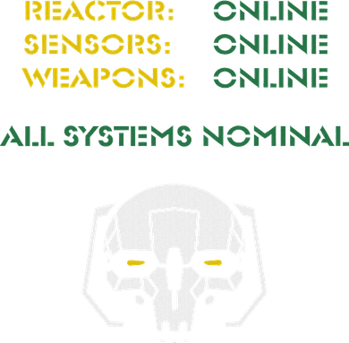 Reactor Online Sensors Online Weapons Online All Systems Nom Tote Bag