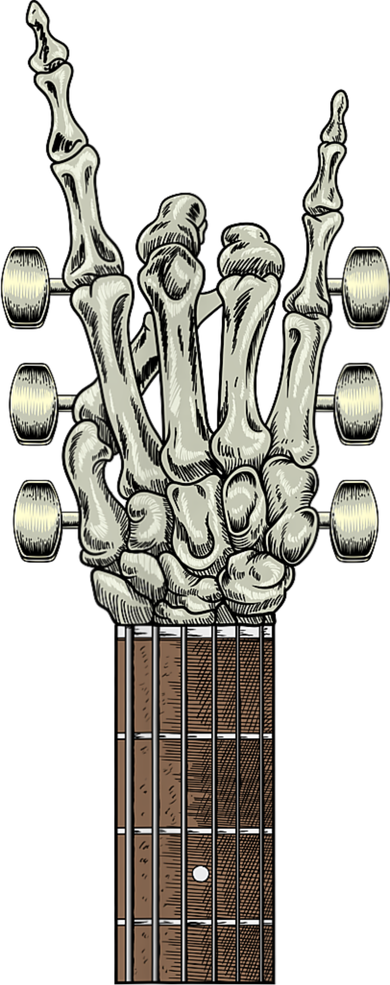 Rock On Skeleton Hand Guitar Rock & Roll Rock Band Women's Long Sleeve Shirt