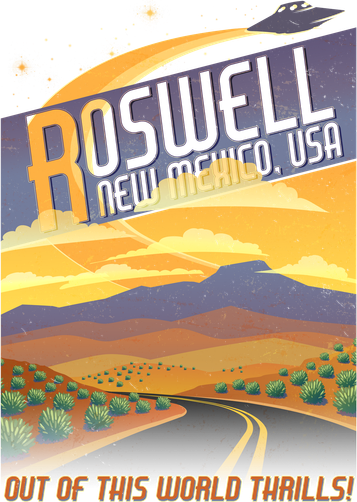 Roswell New Mexico Travel Poster Kids T-Shirt