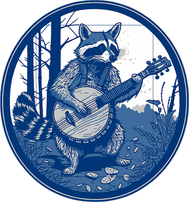 Raccoon Playing Banjo Vintage Cottagecore Funny Bluegrass Coaster