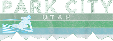 Retro Park City, Utah Distressed Skiing Baby Bodysuit