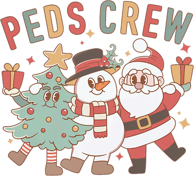 Retro Peds Crew Christmas Pediatric Nurse Nursing Group Long Sleeve Shirt