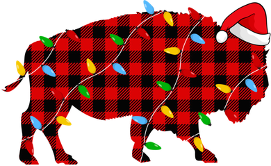 Red Plaid Christmas Lights Pajama Bison Animals Lover Gift Tote Bag