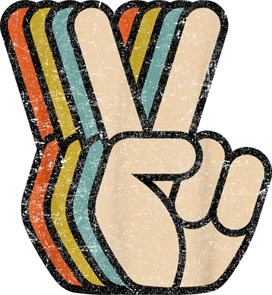 Retro Peace Sign V Fingers Vintage 60s 70s 80s Cool Graphic Tote Bag