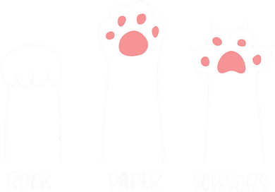 Rock Paper Scissors Hand Game Cute Paw Funny Cat Coaster