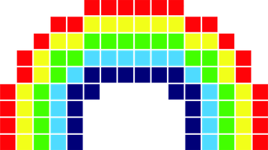 Retro 8 Bit Rainbow Button