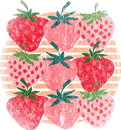 Retro Red Berry Fruit Cottagecore Strawberry Coaster