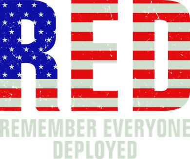 RED Remember Everyone Deployed Grunge Flag Button