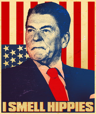 Vintage President Reagan I Smell Hippies Doddie Hoodie