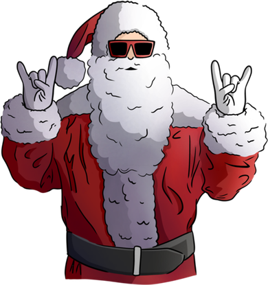 Rock Santa Claus Christmas Gift Button
