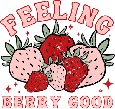 Retro Strawberry Feeling Berry Good Positive Mind Happy Life Button