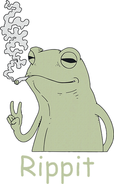 Rippit Stoner Frog Funny Graphic Long Sleeve Shirt