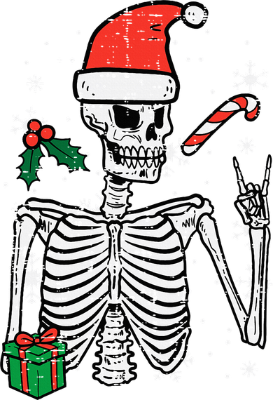Rockin' Santa Skeleton Hand Christmas Ornament Ornament