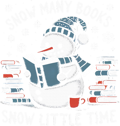 Reading Snowman So Many Books gift for Christmas  Polo