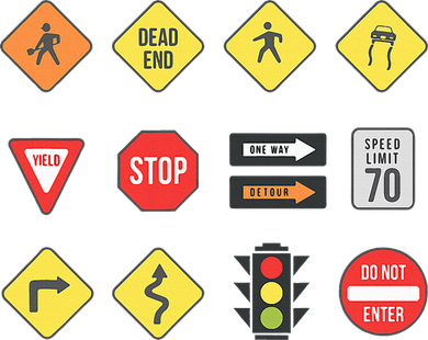 Road Signs Traffic Signs Driving School Sign Examination Coaster