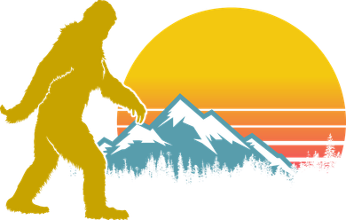 Retro Sasquatch Mountain Sunset Women's Hoodie