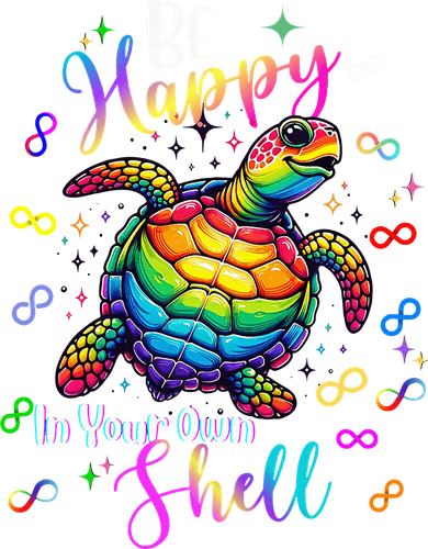 Rainbow Turtle Be Happy In Your Own Shell Autism Awareness Button