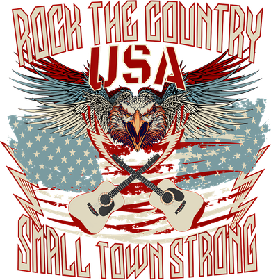 Rock The Country Music Small Town Strong America Flag Eagle Backpack