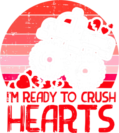 Ready To Crush Hearts Monster Truck Toddler Boys Valentine Women's Hoodie