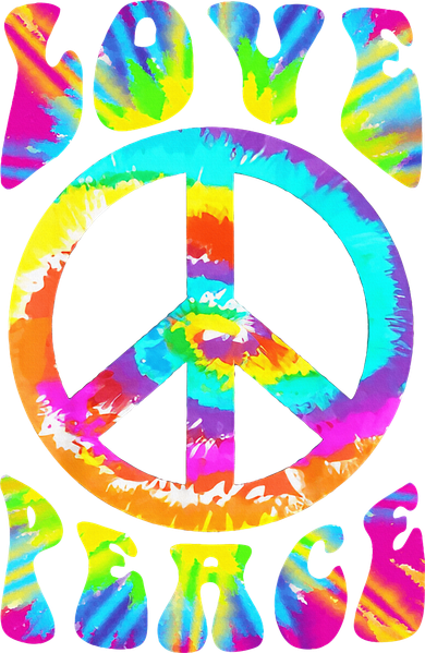 Retro Tie Dye Hippie Costume with Peace Sign and Love Women's T-Shirt