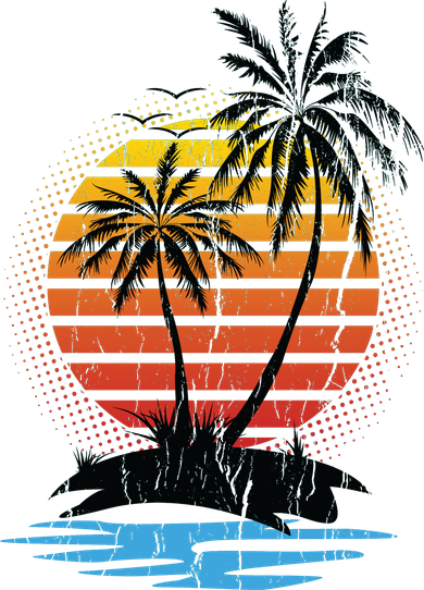 Retro Tropical Island Backpack