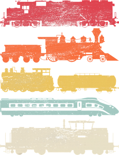 Retro Trains Lovers Vintage Railroad Train Christmas T-Shirt