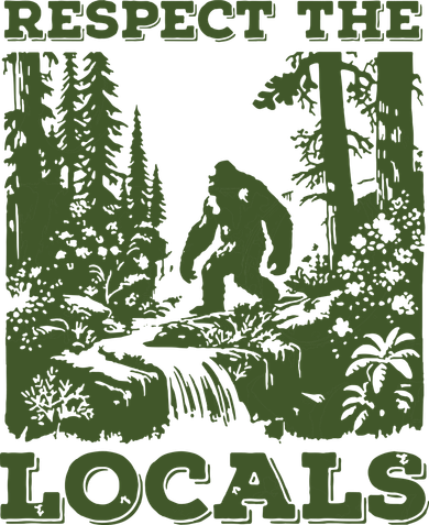 Respect The Locals Big Foot Sasquatch Yeti Walking In The Forest Vintage Women's Hoodie