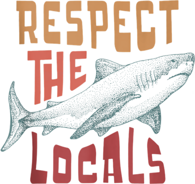 Respect The Locals Shark Ocean Animal Rights Biology Life Women's Long Sleeve Shirt