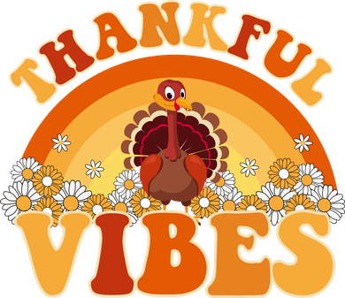 Retro Thanksgiving Thankful Vibes Turkey Sunset Women's Long Sleeve Shirt