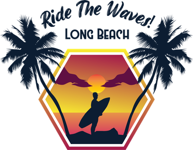 Ride The Waves Long Beach Baby Bodysuit